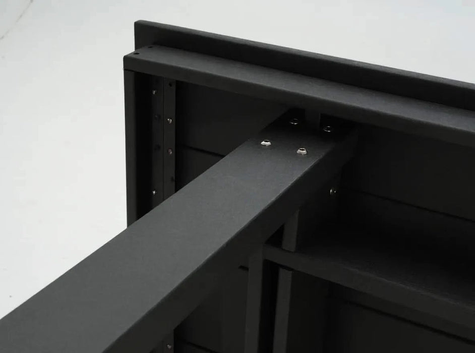 7-Piece HDPE Outdoor Dining Set for 6 – Weather-Resistant Patio Table with Umbrella Hole and 6 Armless Chairs, Durable Garden Furniture for Backyard, Lawn, Deck, or Poolside (Black) Default -DTYStore