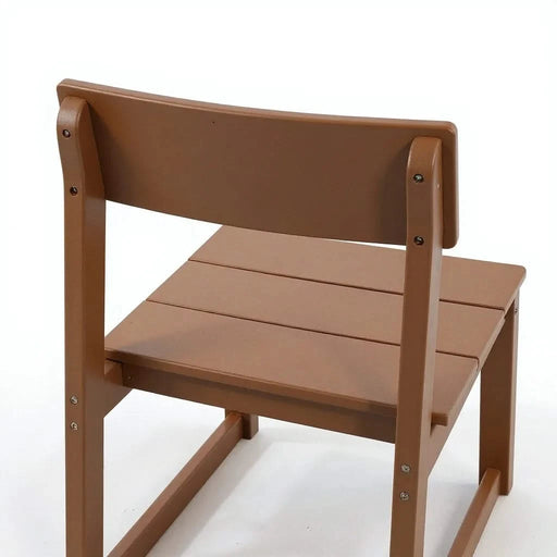 7-Piece HDPE Outdoor Dining Set for 6 – Weather-Resistant Patio Table with Umbrella Hole and 6 Armless Chairs, Durable Garden Furniture for Backyard, Lawn, Deck, or Poolside (Brown) Default -DTYStore