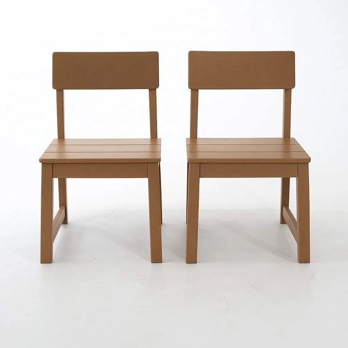 7-Piece HDPE Outdoor Dining Set for 6 – Weather-Resistant Patio Table with Umbrella Hole and 6 Armless Chairs, Durable Garden Furniture for Backyard, Lawn, Deck, or Poolside (Brown) Default -DTYStore