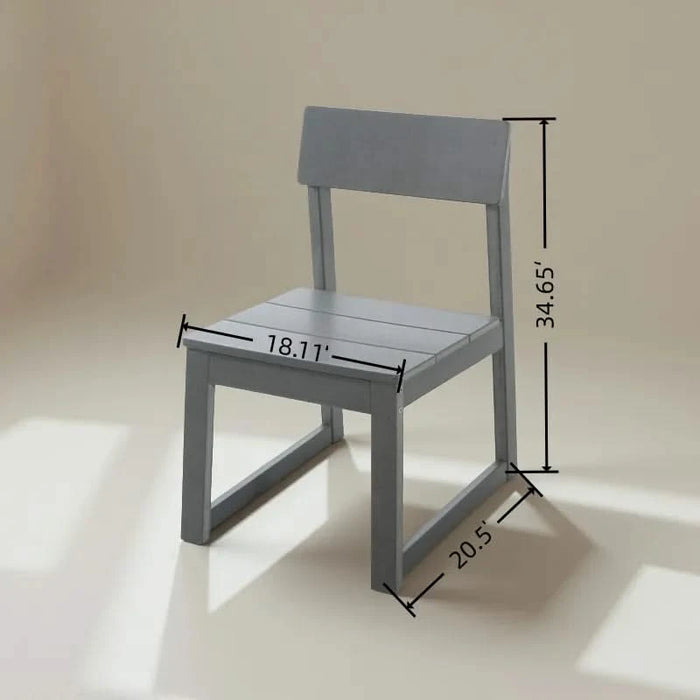 7-Piece HDPE Outdoor Dining Set for 6 – Weather-Resistant Patio Table with Umbrella Hole and 6 Armless Chairs, Durable Garden Furniture for Backyard, Lawn, Deck, or Poolside (Gray) Default -DTYStore