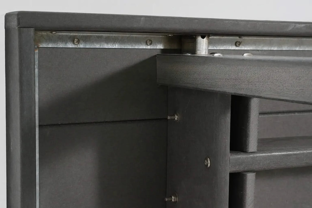 7-Piece HDPE Outdoor Dining Set for 6 – Weather-Resistant Patio Table with Umbrella Hole and 6 Armless Chairs, Durable Garden Furniture for Backyard, Lawn, Deck, or Poolside (Gray) Default -DTYStore