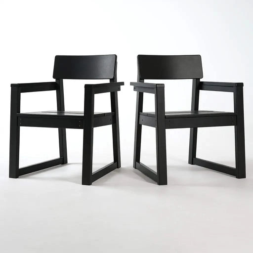 7-Piece HDPE Outdoor Dining Set for 6 – Weather-Resistant Patio Table with Umbrella Hole and 6 Armrest Chairs, Durable Garden Furniture for Backyard, Lawn, Deck, or Poolside (Black) Default -DTYStore