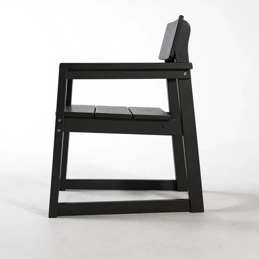 7-Piece HDPE Outdoor Dining Set for 6 – Weather-Resistant Patio Table with Umbrella Hole and 6 Armrest Chairs, Durable Garden Furniture for Backyard, Lawn, Deck, or Poolside (Black) Default -DTYStore