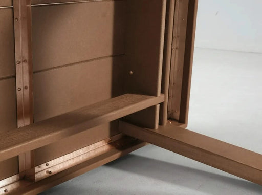 7-Piece HDPE Outdoor Dining Set for 6 – Weather-Resistant Patio Table with Umbrella Hole and 6 Armrest Chairs, Durable Garden Furniture for Backyard, Lawn, Deck, or Poolside (Brown) Default -DTYStore