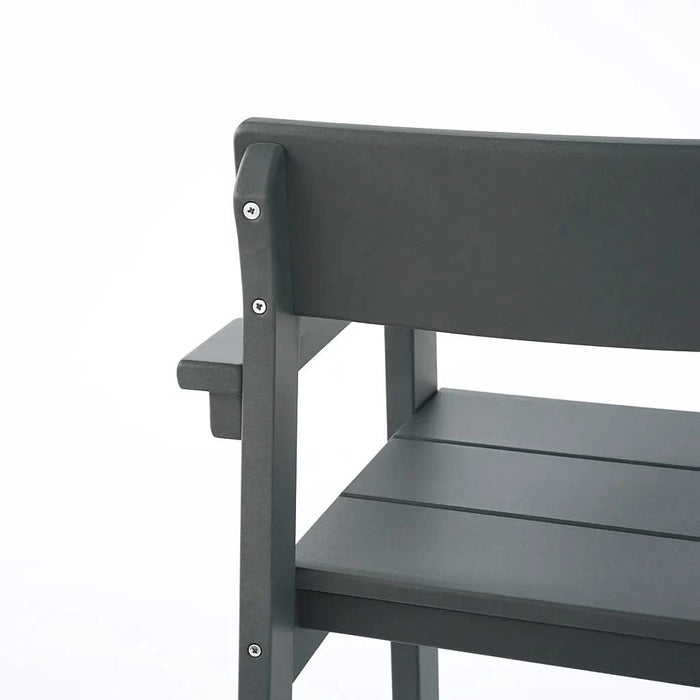 7-Piece HDPE Outdoor Dining Set for 6 – Weather-Resistant Patio Table with Umbrella Hole and 6 Armrest Chairs, Durable Garden Furniture for Backyard, Lawn, Deck, or Poolside (Grey) Default -DTYStore