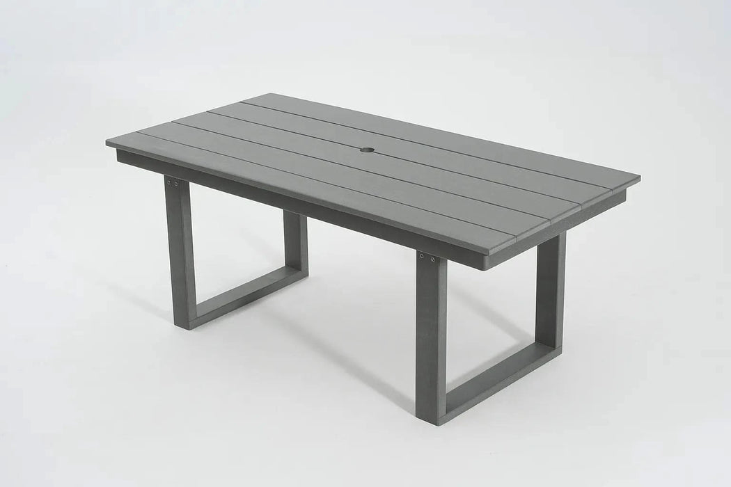 7-Piece HDPE Outdoor Dining Set for 6 – Weather-Resistant Patio Table with Umbrella Hole and 6 Armrest Chairs, Durable Garden Furniture for Backyard, Lawn, Deck, or Poolside (Grey) Default -DTYStore