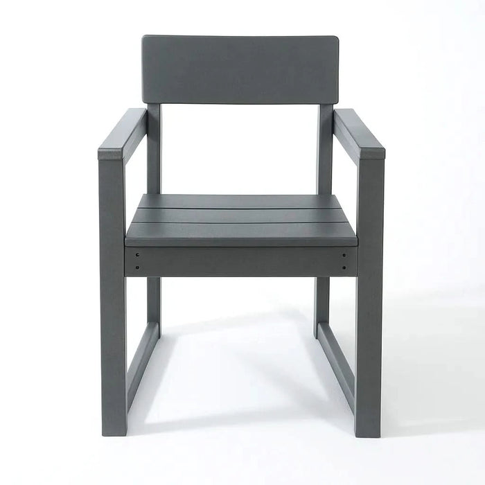 7-Piece HDPE Outdoor Dining Set for 6 – Weather-Resistant Patio Table with Umbrella Hole and 6 Armrest Chairs, Durable Garden Furniture for Backyard, Lawn, Deck, or Poolside (Grey) Default -DTYStore