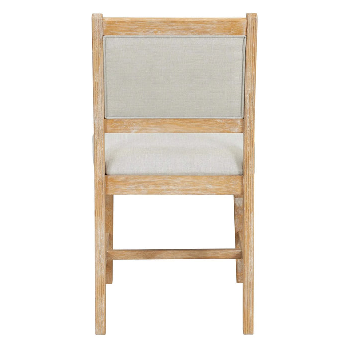 7-Piece Retro Dining Table Set for 6, 1 Rectangular Wood Dining Table Set for 6 with Upholstered Chairs for Dining Room and Kitchen (Natural) Default -DTYStore