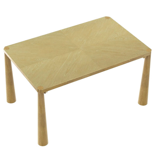 7-Piece Retro Dining Table Set for 6, Wood Dining Table Set for 6 with Upholstered Chairs for kitchen & Dining Room (Natural Wood Wash) Default -DTYStore