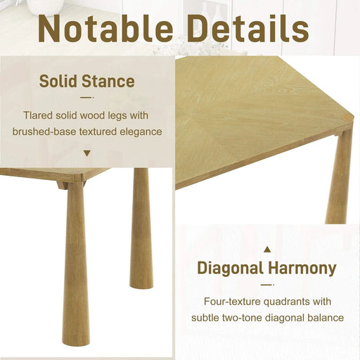 7-Piece Retro Dining Table Set for 6, Wood Dining Table Set for 6 with Upholstered Chairs for kitchen & Dining Room (Natural Wood Wash) Default -DTYStore