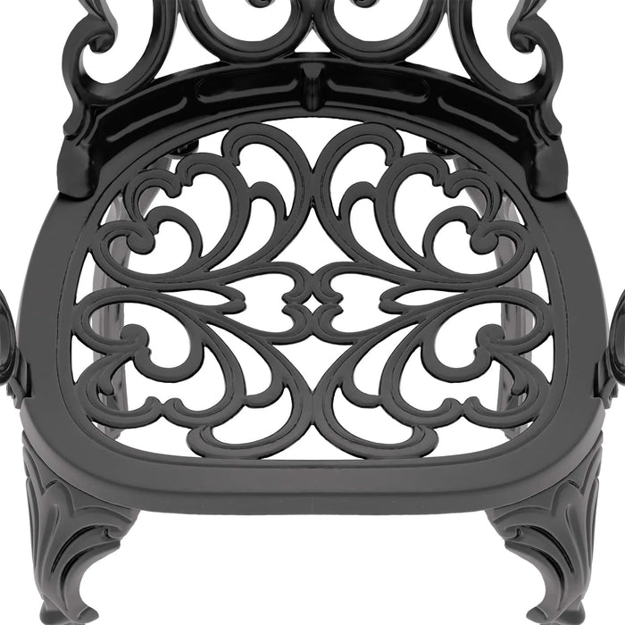 7-Piece Set Of Cast Aluminum Patio Furniture With Beige Cushions Default -DTYStore