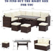 7-Pieces PE Rattan Wicker Patio Dining Sectional Cusions Sofa Set with Ivory cushions Default -DTYStore
