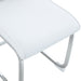 Luxury Simple Arch Chair - Set of 4 White PU Material High Resilience Dining Chair with Arched Metal Silver Leg. - DTYStore