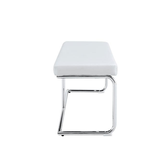 White Shoe Changing Stool, Silver Metal Legs, Sofa Stool Dining Chair, suitable for bedroom ,fitting room, storage room, dining room, living room. - DTYStore