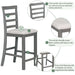 5-Piece Multi-Functional Rubber Wood Counter Height Dining Set with Padded Chairs and Integrated Wine Compartment - DTYStore