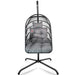 Swing Egg Chair with Stand Indoor Outdoor Wicker Rattan Patio Basket Hanging Chair with C Type bracket , with cushion and pillow,Patio Wicker folding Hanging Chair( Special construction cup holder - DTYStore