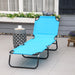Outsunny Folding Chaise Lounge Pool Chairs, Outdoor Sun Tanning Chairs with 5-Level Reclining Back, Steel Frame for Beach, Yard, Patio, Sky Blue - DTYStore