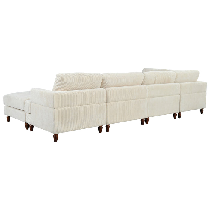 U_Style Modular Sectional Sofa with Ottoman L Shaped Corner Sectional for Living Room, Office, Spacious Space(old sku: WY000373AAA)