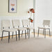 Modern Beige simple dining chair Fabric Upholstered Chairs home bedroom stool back dressing chair black metal legs(set of 4) - DTYStore