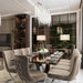 PrimeNest Noblesse Collection Upholstered Silver Legged Dining Chair, Set of 2, Beige - DTYStore