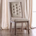 Set of 2 Beige Upholstered Side Chairs in Rustic Natural Tone - DTYStore