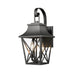 Black Outdoor Wall Lantern 2-Light, Large Outside Modern Wall Sconce Light Fixture, Industrial Porch Light Wall Mount with Glass, Waterproof Farmhouse Exterior Lamp Lighting (2 Pack)