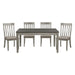 Dining Room Furniture Side Chairs 2pc Set Wire Brushed Light Gray Finish Vertical Slat Back Design Wooden Chairs Set - DTYStore