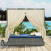 U_Style Adjustable Sun Bed With Curtain,High Comfort,With 3 Colors - DTYStore