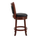 Comfortable Swivel Counter Height Chair 1pc Dark Cherry Finish Faux Leather Upholstery Solid Wood Furniture - DTYStore