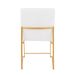High Back Fuji Contemporary Dining Chair in Gold and White Velvet by LumiSource - Set of 2 - DTYStore