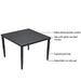 5-Piece Outdoor Patio Aluminum Furniture, Modern Dining Set, including 4 Dining Chairs Sunbrella Fabric Cushioned and 40' Square Dining Table with Umbrella Hole, Ember Black - DTYStore