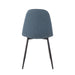 Pebble Contemporary Chair in Black Steel and Blue Fabric by LumiSource - Set of 2 - DTYStore