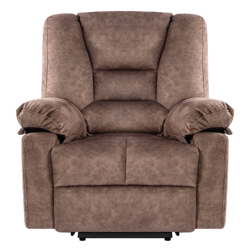 Comfortable Velvet Power Lift Recliner Chair Sofa with Massage and Heating for Elderly in Brown - Image 9