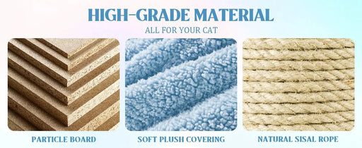 71 inch flower cat tree with large condo removable flower cushion and hammock blue Default -DTYStore