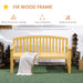 Outsunny 56' Outdoor Wood Bench, 2-Seater Garden Bench with Backrest and Armrest, Patio Bench for Patio, Porch, Poolside, Balcony, Natural - DTYStore