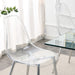 Modern simple transparent dining chair plastic chair armless crystal chair Nordic creative makeup stool negotiation chair Set of 4 and plating metal legW115164140,TW-1200 - DTYStore
