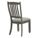 Casual Dining Height Side Chairs 2pc Antique Gray Wood Frame Fabric Upholstery - DTYStore