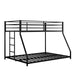 Metal Bunk Bed Twin Over Full Size with Removable Stairs, Heavy Duty Sturdy Frame for Teen & Adults, Teens, No Box Spring Needed, Black - DTYStore