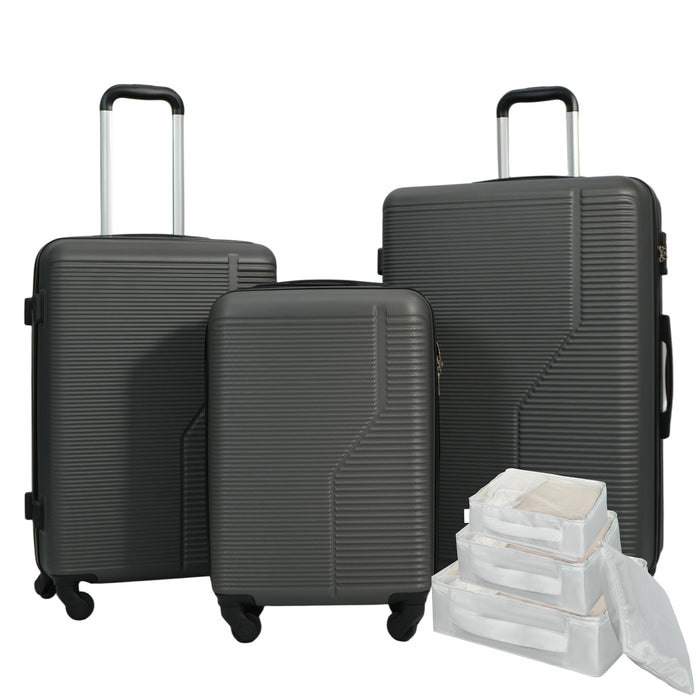 Durable ABS Hardshell Luggage Set with Spinner Wheels and TSA Lock, Lightweight