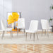 4 modern dining chairs, smooth PU leather backrest and silver-toned metal legs for a comfortable home experience for kitchens, bedrooms and offices. - DTYStore