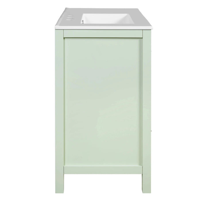 72' Bathroom Cabinet with Waffle Texture Doors, Large Bathroom Vanity with Eight Drawers, Four Soft-Closing Doors and Double Sink Top, Bathroom Storage with Glass Doors Default -DTYStore