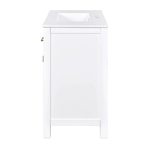 72'' Bathroom Vanity with Ceramic Sink Combo Set, Modern Freestanding Single Bathroom Cabinet with 4 Drawers & 2 Cabinets,Storage Cabinet for Bathroom, Solid Wood Frame Vanity Set Default -DTYStore