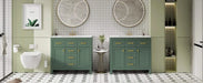 72'' Bathroom Vanity with Ceramic Sink Combo Set, Modern Freestanding Single Bathroom Cabinet with 4 Drawers & 2 Cabinets,Storage Cabinet for Bathroom, Solid Wood Frame Vanity Set, Green Default -DTYStore