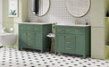 72'' Bathroom Vanity with Ceramic Sink Combo Set, Modern Freestanding Single Bathroom Cabinet with 4 Drawers & 2 Cabinets,Storage Cabinet for Bathroom, Solid Wood Frame Vanity Set, Green Default -DTYStore