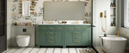 72'' Bathroom Vanity with Ceramic Sink Combo Set, Modern Freestanding Single Bathroom Cabinet with 4 Drawers & 2 Cabinets,Storage Cabinet for Bathroom, Solid Wood Frame Vanity Set, Green Default -DTYStore