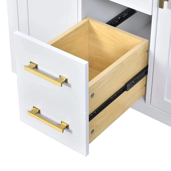 72'' Bathroom Vanity with Ceramic Sink Combo Set, Modern Freestanding Single Bathroom Cabinet with 4 Drawers & 2 Cabinets,Storage Cabinet for Bathroom, Solid Wood Frame Vanity Set Default -DTYStore