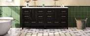 72'' Bathroom Vanity with Resin Sink Combo, Solid Wood Frame Bathroom Storage Cabinet, Freestanding Vanity Set with 5 Drawers& Soft Closing Doors Default -DTYStore