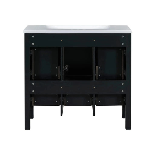 72'' Bathroom Vanity with Resin Sink Combo, Solid Wood Frame Bathroom Storage Cabinet, Freestanding Vanity Set with 5 Drawers& Soft Closing Doors Default -DTYStore