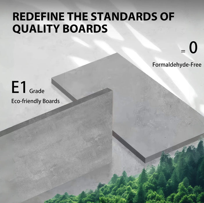 72' Floating Bathroom Vanity with Sink, Modern Wall-Mounted Bathroom Storage Vanity Cabinet with Two Black Quartz Sand Top Basins and Four Soft Close Drawers, EDI-Series Cement Grey 24V12-72GR Default -DTYStore