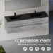 72' Floating Bathroom Vanity with Sink, Modern Wall-Mounted Bathroom Storage Vanity Cabinet with Two Black Quartz Sand Top Basins and Four Soft Close Drawers, EDI-Series Cement Grey 24V12-72GR Default -DTYStore